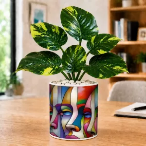 Artificial Tree Ceramic Photo Pot With White Stones 3x4 Inch (F166328) Artificial Tree Ceramic Photo Pot With White Stones 3x4 Inch (F166328)