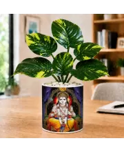 Artificial Tree Ceramic Photo Pot With White Stones 3x4 Inch (F166333)