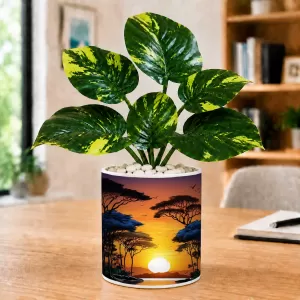 Artificial Tree Ceramic Photo Pot With White Stones 3x4 Inch (F166334) Artificial Tree Ceramic Photo Pot With White Stones 3x4 Inch (F166334)