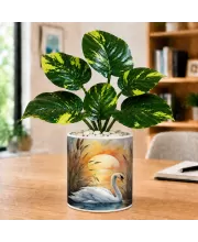 Artificial Tree Ceramic Photo Pot With White Stones 3x4 Inch (F166336)