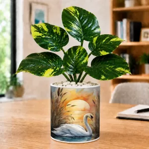 Artificial Tree Ceramic Photo Pot With White Stones 3x4 Inch (F166336) Artificial Tree Ceramic Photo Pot With White Stones 3x4 Inch (F166336)