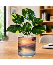 Artificial Tree Ceramic Photo Pot With White Stones 3x4 Inch (F166338)