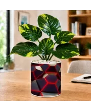 Artificial Tree Ceramic Photo Pot With White Stones 3x4 Inch (F166339)