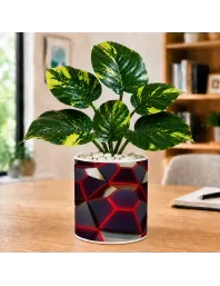 Artificial Tree Ceramic Photo Pot With White Stones 3x4 Inch (F166339)
