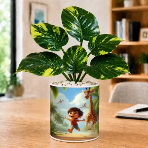 Artificial Tree Ceramic Photo Pot With White Stones 3x4 Inch (F166340) Artificial Tree Ceramic Photo Pot With White Stones 3x4 Inch (F166340)