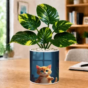 Artificial Tree Ceramic Photo Pot With White Stones 3x4 Inch (F166341) Artificial Tree Ceramic Photo Pot With White Stones 3x4 Inch (F166341)