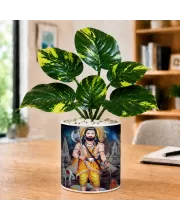 Artificial Tree Ceramic Photo Pot With White Stones 3x4 Inch (F166353)
