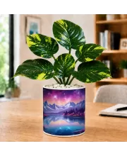 Artificial Tree Ceramic Photo Pot With White Stones 3x4 Inch (F166354)