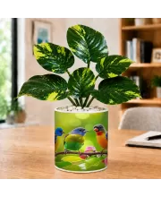 Artificial Tree Ceramic Photo Pot With White Stones 3x4 Inch (F166356)