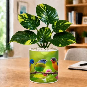 Artificial Tree Ceramic Photo Pot With White Stones 3x4 Inch (F166356) Artificial Tree Ceramic Photo Pot With White Stones 3x4 Inch (F166356)