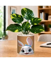 Artificial Tree Ceramic Photo Pot With White Stones 3x4 Inch (F166358)