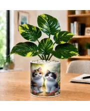 Artificial Tree Ceramic Photo Pot With White Stones 3x4 Inch (F166359)