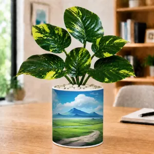 Artificial Tree Ceramic Photo Pot With White Stones 3x4 Inch (F166360) Artificial Tree Ceramic Photo Pot With White Stones 3x4 Inch (F166360)