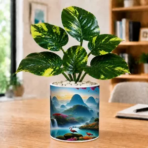 Artificial Tree Ceramic Photo Pot With White Stones 3x4 Inch (F166364) Artificial Tree Ceramic Photo Pot With White Stones 3x4 Inch (F166364)