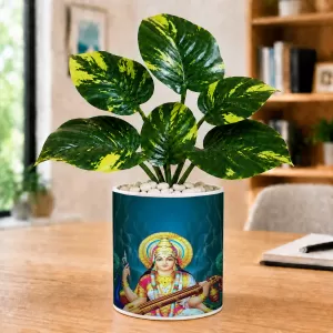 Artificial Tree Ceramic Photo Pot With White Stones 3x4 Inch (F166367) Artificial Tree Ceramic Photo Pot With White Stones 3x4 Inch (F166367)