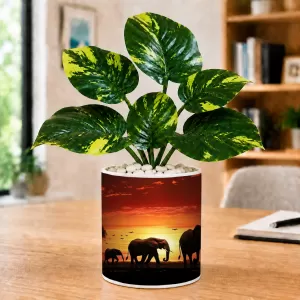 Artificial Tree Ceramic Photo Pot With White Stones 3x4 Inch (F166368) Artificial Tree Ceramic Photo Pot With White Stones 3x4 Inch (F166368)