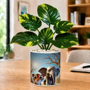 Artificial Tree Ceramic Photo Pot With White Stones 3x4 Inch (F166369) Artificial Tree Ceramic Photo Pot With White Stones 3x4 Inch (F166369)