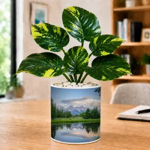 Artificial Tree Ceramic Photo Pot With White Stones 3x4 Inch (F166370) Artificial Tree Ceramic Photo Pot With White Stones 3x4 Inch (F166370)