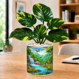 Artificial Tree Ceramic Photo Pot With White Stones 3x4 Inch (F166371) Artificial Tree Ceramic Photo Pot With White Stones 3x4 Inch (F166371)