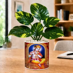Artificial Tree Ceramic Photo Pot With White Stones 3x4 Inch (F166378) Artificial Tree Ceramic Photo Pot With White Stones 3x4 Inch (F166378)