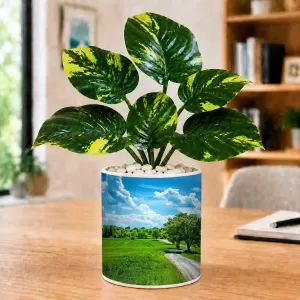 Artificial Tree Ceramic Photo Pot With White Stones 3x4 Inch (F166379) Artificial Tree Ceramic Photo Pot With White Stones 3x4 Inch (F166379)