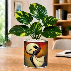 Artificial Tree Ceramic Photo Pot With White Stones 3x4 Inch (F166382) Artificial Tree Ceramic Photo Pot With White Stones 3x4 Inch (F166382)