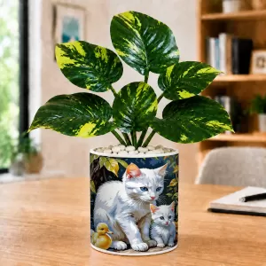 Artificial Tree Ceramic Photo Pot With White Stones 3x4 Inch (F166383) Artificial Tree Ceramic Photo Pot With White Stones 3x4 Inch (F166383)