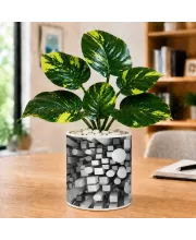 Artificial Tree Ceramic Photo Pot With White Stones 3x4 Inch (F166387)