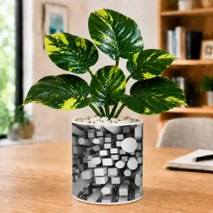 Artificial Tree Ceramic Photo Pot With White Stones 3x4 Inch (F166387) Artificial Tree Ceramic Photo Pot With White Stones 3x4 Inch (F166387)