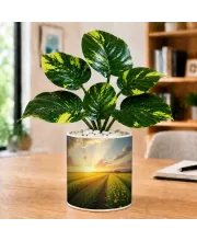 Artificial Tree Ceramic Photo Pot With White Stones 3x4 Inch (F166391)