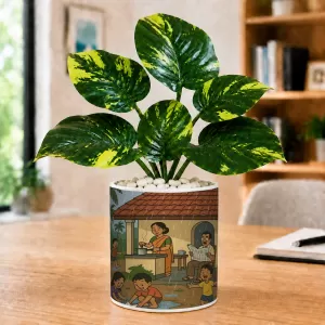 Artificial Tree Ceramic Photo Pot With White Stones 3x4 Inch (F166394) Artificial Tree Ceramic Photo Pot With White Stones 3x4 Inch (F166394)