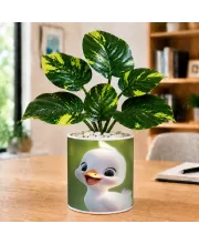 Artificial Tree Ceramic Photo Pot With White Stones 3x4 Inch (F166398)