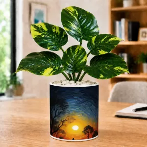 Artificial Tree Ceramic Photo Pot With White Stones 3x4 Inch (F166399) Artificial Tree Ceramic Photo Pot With White Stones 3x4 Inch (F166399)