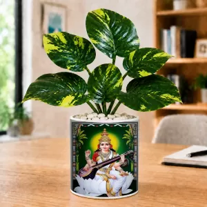 Artificial Tree Ceramic Photo Pot With White Stones 3x4 Inch (F166403) Artificial Tree Ceramic Photo Pot With White Stones 3x4 Inch (F166403)
