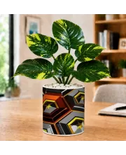 Artificial Tree Ceramic Photo Pot With White Stones 3x4 Inch (F166405)