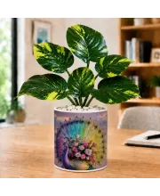 Artificial Tree Ceramic Photo Pot With White Stones 3x4 Inch (F166407)