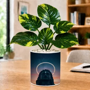 Artificial Tree Ceramic Photo Pot With White Stones 3x4 Inch (F166408) Artificial Tree Ceramic Photo Pot With White Stones 3x4 Inch (F166408)