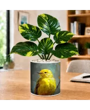 Artificial Tree Ceramic Photo Pot With White Stones 3x4 Inch (F166410)