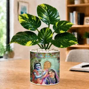 Artificial Tree Ceramic Photo Pot With White Stones 3x4 Inch (F166411) Artificial Tree Ceramic Photo Pot With White Stones 3x4 Inch (F166411)