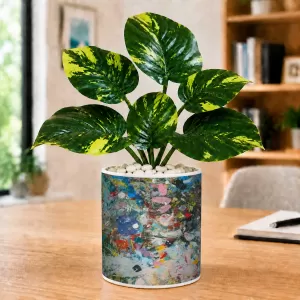 Artificial Tree Ceramic Photo Pot With White Stones 3x4 Inch (F166415) Artificial Tree Ceramic Photo Pot With White Stones 3x4 Inch (F166415)