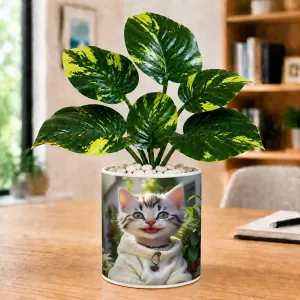 Artificial Tree Ceramic Photo Pot With White Stones 3x4 Inch (F166417) Artificial Tree Ceramic Photo Pot With White Stones 3x4 Inch (F166417)