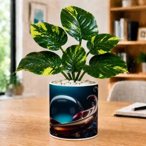 Artificial Tree Ceramic Photo Pot With White Stones 3x4 Inch (F166421) Artificial Tree Ceramic Photo Pot With White Stones 3x4 Inch (F166421)