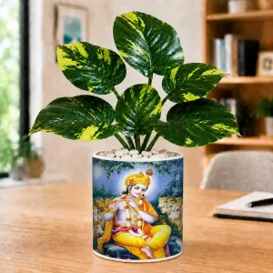 Artificial Tree Ceramic Photo Pot With White Stones 3x4 Inch (F166424) Artificial Tree Ceramic Photo Pot With White Stones 3x4 Inch (F166424)