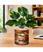 Artificial Tree Ceramic Photo Pot With White Stones 3x4 Inch (F166425)