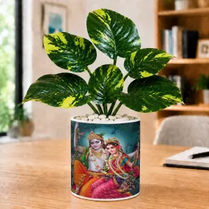 Artificial Tree Ceramic Photo Pot With White Stones 3x4 Inch (F166426) Artificial Tree Ceramic Photo Pot With White Stones 3x4 Inch (F166426)