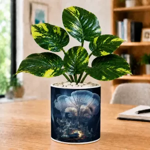 Artificial Tree Ceramic Photo Pot With White Stones 3x4 Inch (F166428) Artificial Tree Ceramic Photo Pot With White Stones 3x4 Inch (F166428)