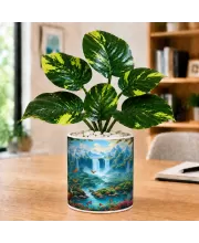 Artificial Tree Ceramic Photo Pot With White Stones 3x4 Inch (F166431)