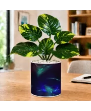 Artificial Tree Ceramic Photo Pot With White Stones 3x4 Inch (F166435)