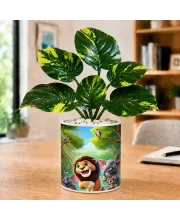 Artificial Tree Ceramic Photo Pot With White Stones 3x4 Inch (F166438)