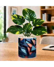 Artificial Tree Ceramic Photo Pot With White Stones 3x4 Inch (F166441)